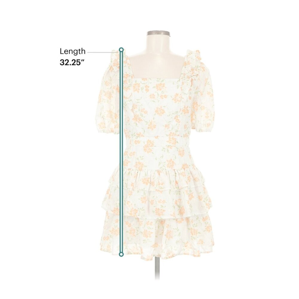 Adelyn Rae "Kerry" Eyelet Floral Printed Mini Dress- Size M - Like New - Picture 10 of 12